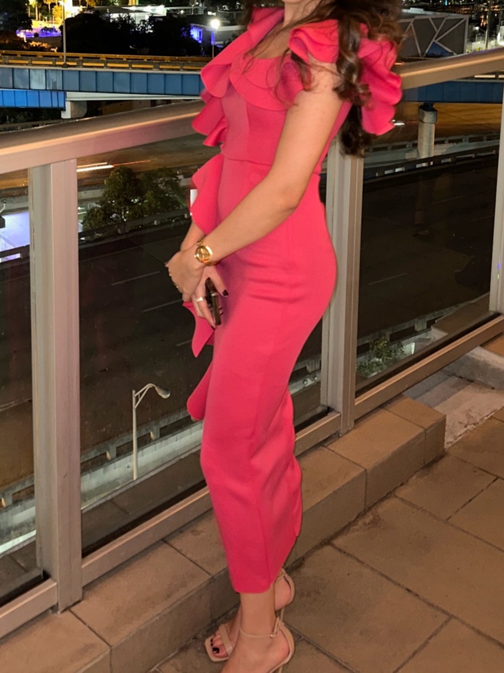 ASOS Hot Pink Ruffle Dress